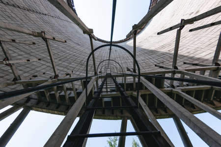 Cooling stack of Reactors building in Pripyat, Chernobyl exclusion Zone. Chernobyl Nuclear Power...