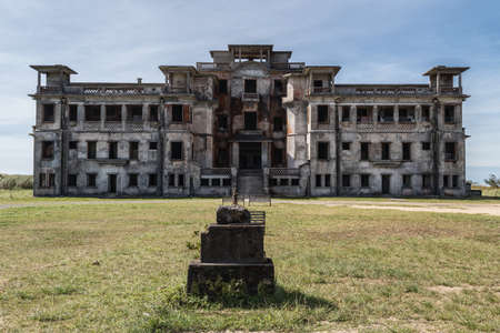 Bokor hillstation in Kampot Cambodia, Bokor national park cambodia Aerial drone Photo Asiaのeditorial素材