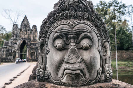 Angkor wat temple complex in Cambodia, Siem Reap Buddhist temple in Asiaの写真素材