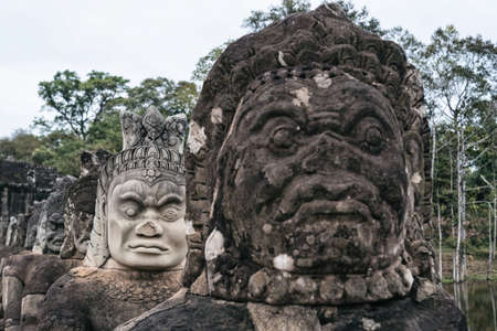 Angkor wat temple complex in Cambodia, Siem Reap Buddhist temple in Asiaの写真素材