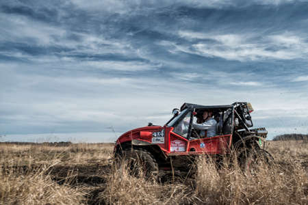 CHECHLO- KLUCZE / POLAND - 15 February 2014: Offroad 4x4 sand ground rally, quad bike, motocross,...