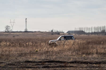 CHECHLO- KLUCZE / POLAND - 15 February 2014: Offroad 4x4 sand ground rally, quad bike, motocross,...