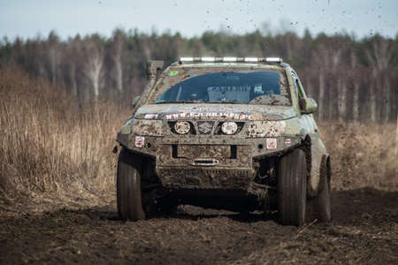 CHECHLO- KLUCZE / POLAND - 15 February 2014: Offroad 4x4 sand ground rally, quad bike, motocross,...