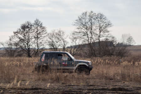 CHECHLO- KLUCZE / POLAND - 15 February 2014: Offroad 4x4 sand ground rally, quad bike, motocross,...