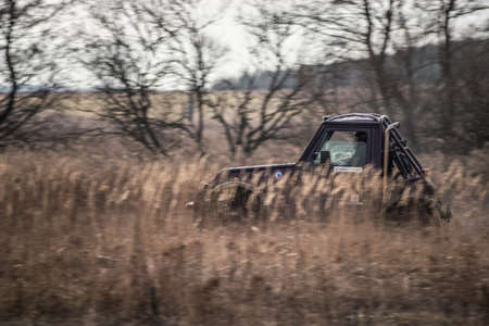 CHECHLO- KLUCZE / POLAND - 15 February 2014: Offroad 4x4 sand ground rally, quad bike, motocross,...