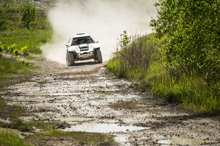 OGRODZIENIEC / POLAND - 21 May 2013: Offroad 4x4 sand ground rally, quad bike, motocross, atv, off...
