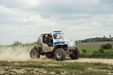 OGRODZIENIEC / POLAND - 21 May 2013: Offroad 4x4 sand ground rally, quad bike, motocross, atv, off...