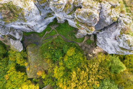 The Great Window, also known as the Large Window, is a group of limestone rocks located in Piaseczno in the Kroczyce, in Zawiercie County, in the Silesia, Polandの写真素材