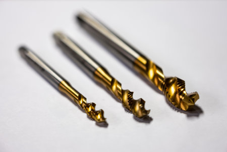 Tap for threading in metal on cnc machines. Tool for metal processing. Turning and milling machine.