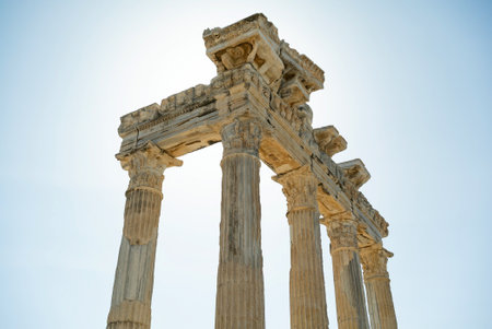 Side Antique City. Turkish Side city Old Town amphitheater in Manavgat Antalya Turkeyの写真素材