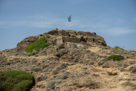 Saint Nicholas Church in Ano Vasilikos in Zakynthos. St Nicholas Beach. Photo of Greece, Zakynthos, Agios Nikolaos church in summer.の写真素材