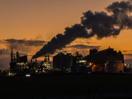 View of ethanol factory. Polish producer of bioethanol and ethanol produced from corn grain. The production plant is located near Nysa in Poland. Ethanol plant.の写真素材