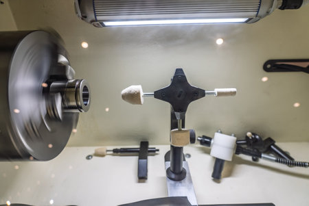 Cnc lathe for polishing surfaces. The CNC lathe machine or Turning machine. Turning numerical...