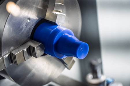 Cnc machine. The CNC lathe machine or Turning machine. Turning numerical control machine with tools...