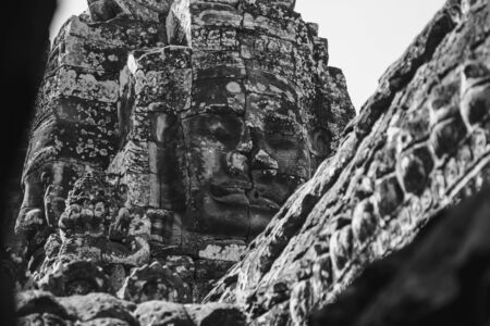 Ta Prohm Angkor Wat Cambodia. The ancient temple of Ta Prohm at Angkor Wat, Cambodia where roots of the jungle trees intertwine with the masonry of these ancient structures producing surreal world.の写真素材