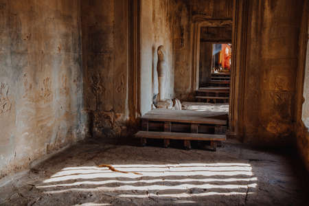 Entrance of Angkor Wat the World Heritage and also one of seven wonder world in Siem Reap, Cambodiaのeditorial素材