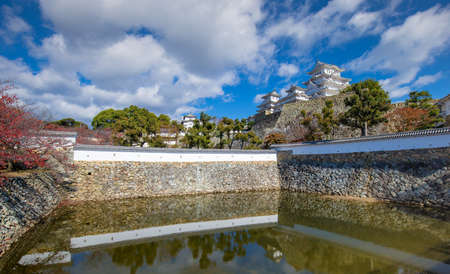 Himeji Castle, Himeji, Hyogo Prefecture, Japan - November 2017 Most beautiful castle in Japan with white design and also record in Unesco. abstract of freedom, strong and stableのeditorial素材