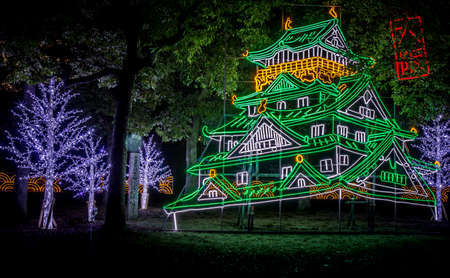 Osaka, Japan on November 2017. Osaka Castle decorated in reminiscent of Japan during the end of Edo period to Meiji Restoration in Western-inspired installations.のeditorial素材