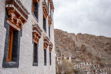 Inside of Hemis temple monastery ,Big and Large temple in Leh Ladakh , India with rock mountain screen.のeditorial素材