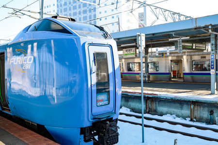 Hakodate, Hokkaido, JAPAN - December 2019: Hokuto Super Train that is express train services between...