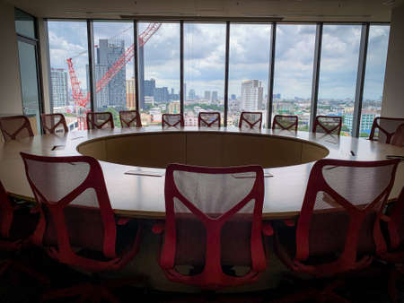 Bangkok, Thailand - June 2020 : Area of True digital park Co-Working Space on social distancing with luxury comfortable design for work as free and relax. Concept of creative cooperate work space.のeditorial素材