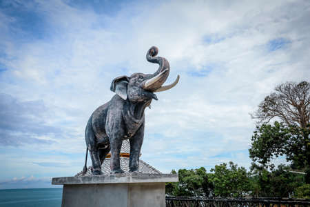 Nakorn Sri Thammarat province, Thailand - October 2021 : Ocean Road and sand beach in Khanom Sichon Road at Khao Phlai Dam view point.のeditorial素材
