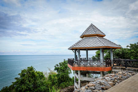 Nakorn Sri Thammarat province, Thailand - October 2021 : Ocean Road and sand beach in Khanom Sichon Road at Khao Phlai Dam view point.のeditorial素材
