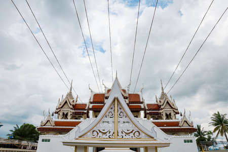 Sichon, Nakhon si thammarat, Thailand - October 2021 : Wat Chedi Ai Khai Temple. Famous temple for making good fortune wishes. Thai people praying and rite redeem offering with a vow to a Ai Khaiのeditorial素材