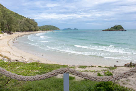 Atmosphere of Nang Ram Beach curve with the sea It is a place to use for vacations and one of the famous places in Sattahip, Thailandの写真素材