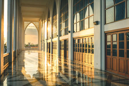 Area of Central Mosque in Songkhla province, Southern of Thailand. Photo reflection of shadow by...