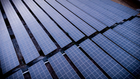 solar cell, photovoltaic modules for renewable electric productionの写真素材