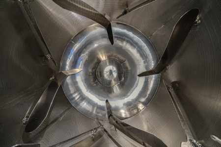 Coating lab machine ready for Tablet and Capsule coat process. Close-up Shot of machine equipment in...