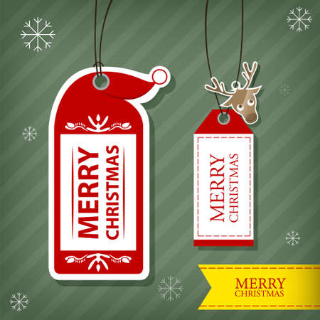 Tag Merry Christmas.のイラスト素材