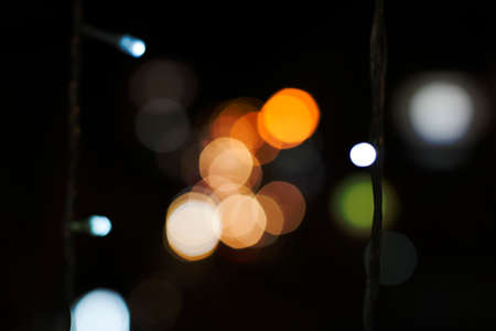 Yellow bokeh night background