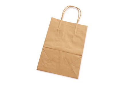 Paper shopping bag brown color - Mockup - Concept of shoppingの写真素材