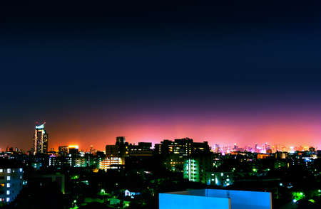 Dark Night cityscape view in Asiaの写真素材