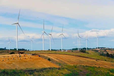 Wind turbine generating electricity in mountains - Wind Turbine