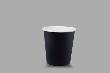 Hot espresso morning paper cup of coffee isolated background - Blank packaging mock upの写真素材