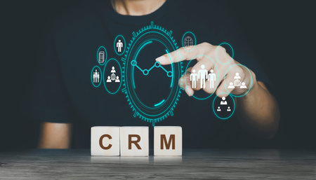 CRM - Customer Relationship Management, Customer Relationship Management, Customer Service, Business and Technology concept.の写真素材