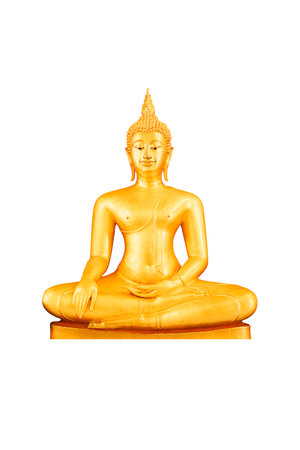 Buddha statue isolated on white background, clipping path included.の写真素材