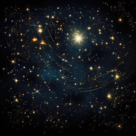 Abstract cosmic background with stars and constellations. Vector illustration.の素材
