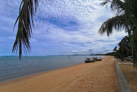 View of the sea and the beach of Koh Samui, Thailandの写真素材