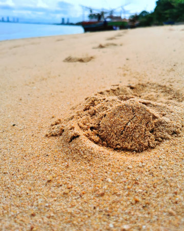Sand on the beach in the morning at Koh Samui, Thailandの写真素材