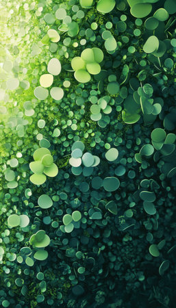 A stunning close-up view of lush greenery featuring soft light and a beautiful bokeh effect. Perfect...