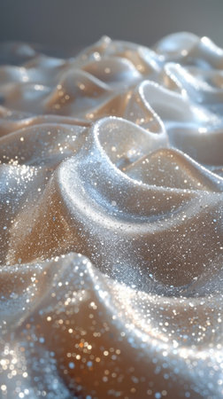 A stunning macro image showcasing fine grains of sand with a sparkling texture. The interplay of light creates an elegant and serene atmosphere, ideal for various creative projects.の写真素材