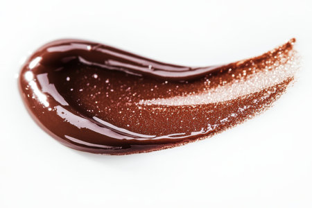 A delightful swirl of rich chocolate embodies elegance and indulgence. This close-up shot captures the glossy texture, highlighting the luxurious appeal and visual allure.の写真素材