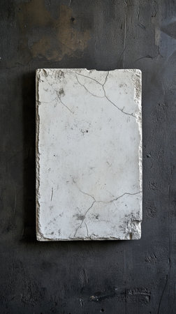 A textured image showcasing a cracked white stone surface against a dark background, perfect for artistic and minimalist design projects, evoking a sense of calm and elegance.の写真素材