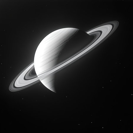 This captivating image showcases Saturn, the iconic gas giant, with its intricate and beautiful...