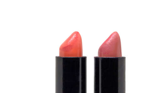 Old lipstick isolated on white background.の写真素材