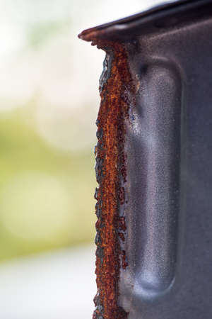 Red Rust on the edges of the cut steel with heat and gas or LPG.の写真素材